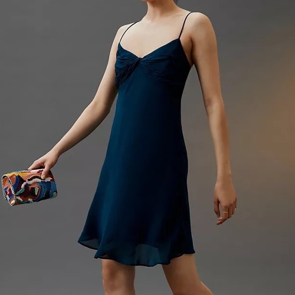 Twist Front Slip Dress